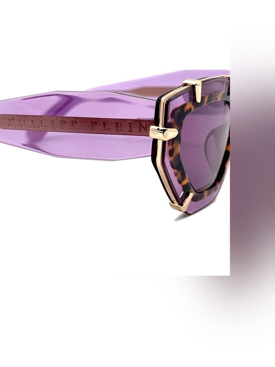 New Full Inclusion - Plein Supreme Star SPP099V Sunglasses Lavender/Havana